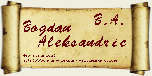 Bogdan Aleksandrić vizit kartica